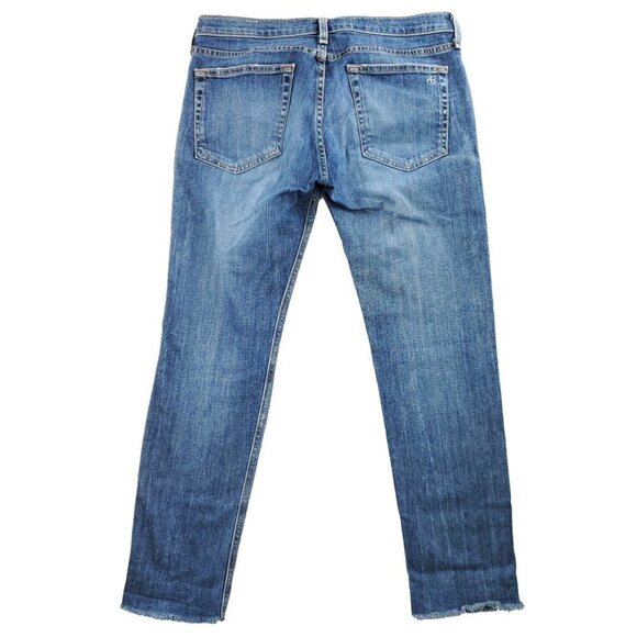 rag&bone Dre Capri Ankle Raw Hem Jeans Stretch Distress "26" 32 Waist, 26 Inseam - Picture 2 of 12
